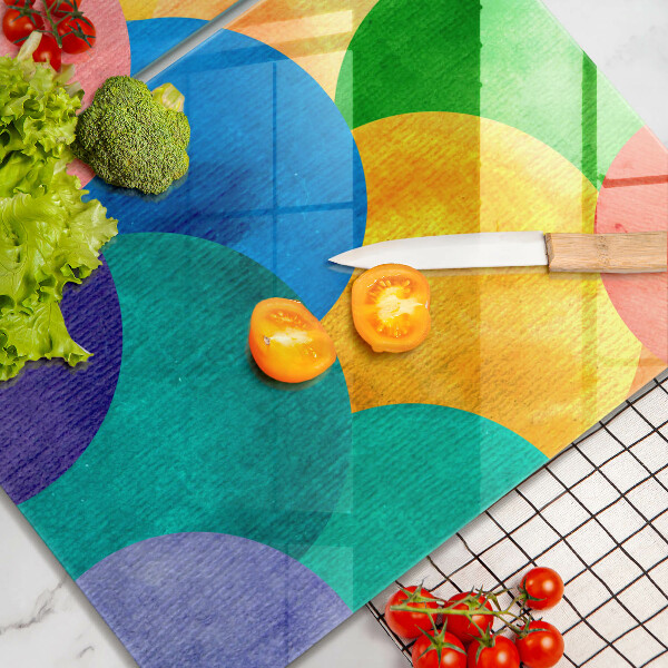 Skärbräda glas Färgade hjul