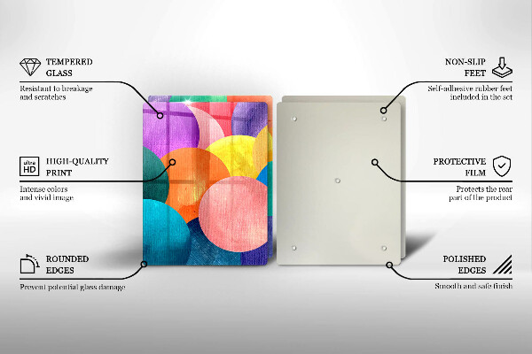 Skärbräda glas Färgade hjul