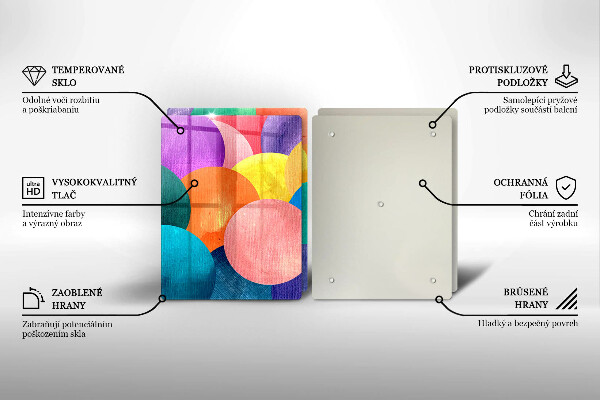 Skärbräda glas Färgade hjul