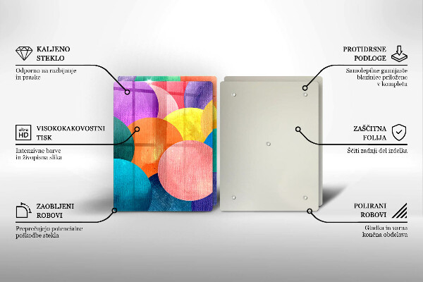 Skärbräda glas Färgade hjul