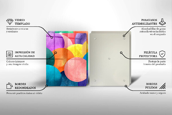 Skärbräda glas Färgade hjul