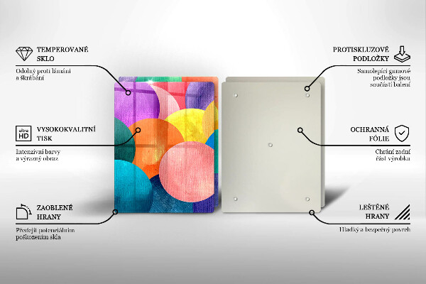 Skärbräda glas Färgade hjul