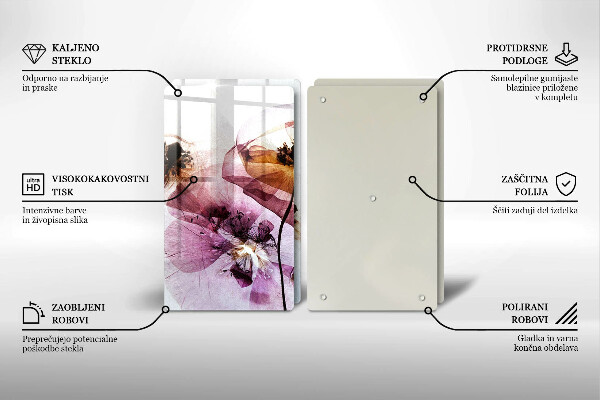 Skärbräda glas Fina blommor