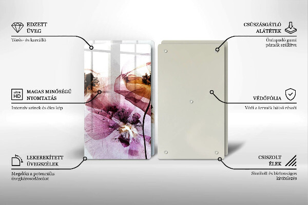 Skärbräda glas Fina blommor