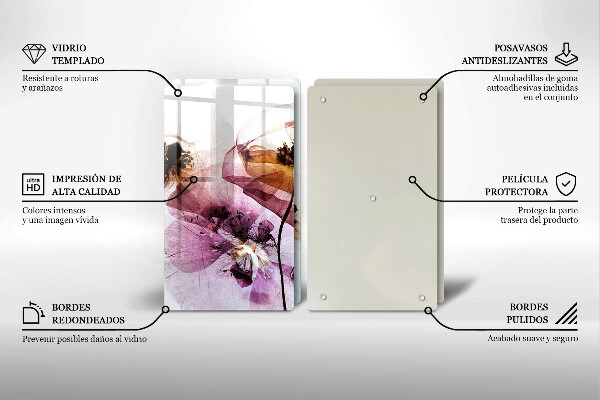 Skärbräda glas Fina blommor