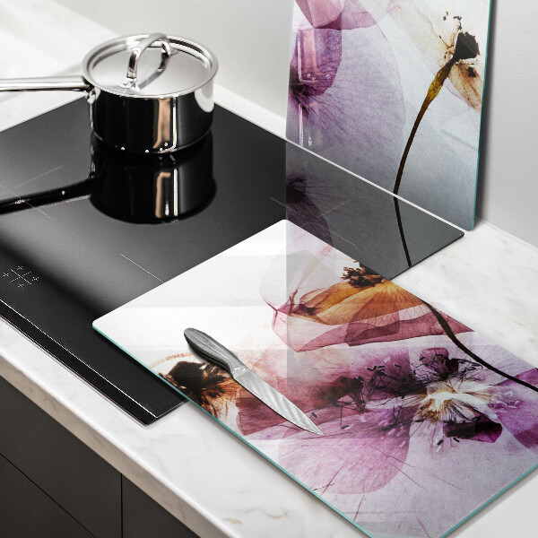 Skärbräda glas Fina blommor