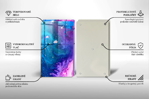 Skärbräda glas Abstraktion bläck