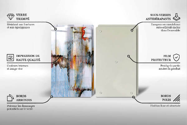 Skärbräda glas Abstraktionsfärger