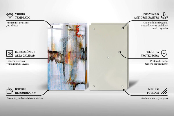 Skärbräda glas Abstraktionsfärger