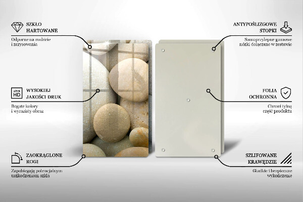 Skärbräda glas Ovalt stenmönster