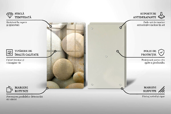 Skärbräda glas Ovalt stenmönster