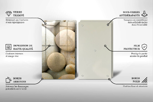 Skärbräda glas Ovalt stenmönster