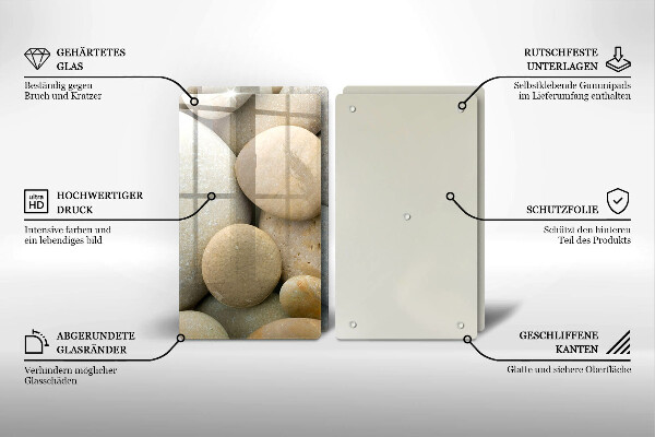 Skärbräda glas Ovalt stenmönster