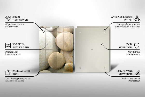 Skärbräda glas Ovalt stenmönster