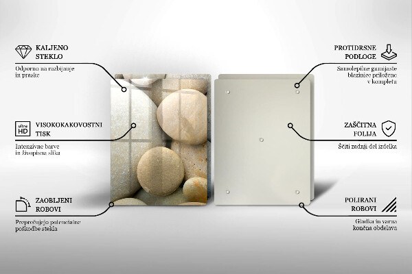 Skärbräda glas Ovalt stenmönster