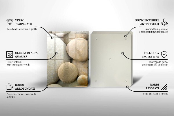 Skärbräda glas Ovalt stenmönster