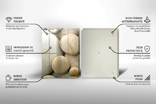 Skärbräda glas Ovalt stenmönster
