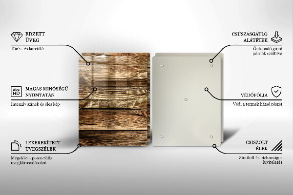 Skärbräda glas Trä planka textur