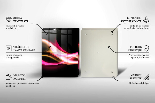 Skärbräda glas Abstrakt neon rök