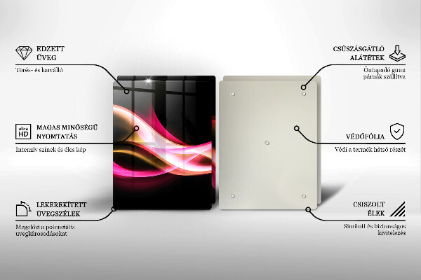 Skärbräda glas Abstrakt neon rök