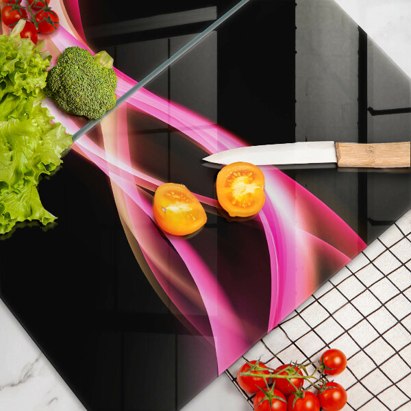 Skärbräda glas Abstrakt neon rök