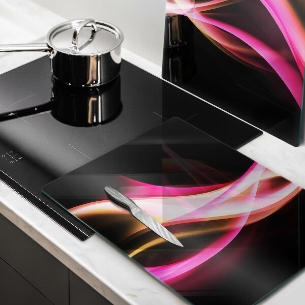 Skärbräda glas Abstrakt neon rök