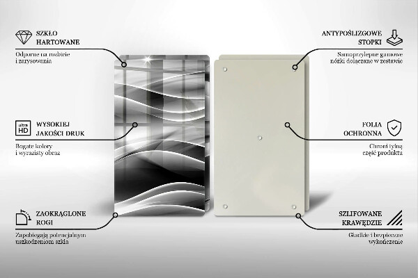 Skärbräda glas Abstrakta röklinjer