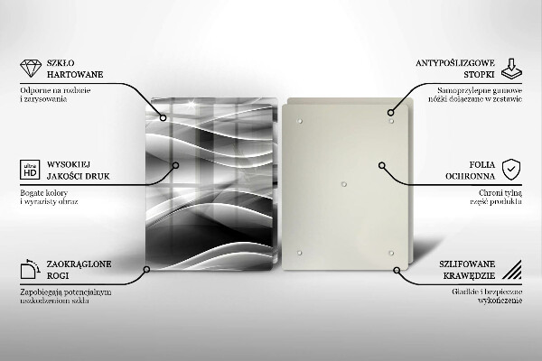 Skärbräda glas Abstrakta röklinjer