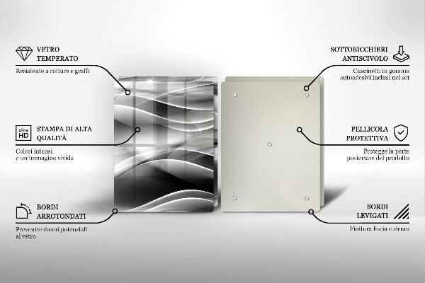 Skärbräda glas Abstrakta röklinjer