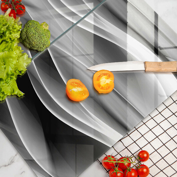 Skärbräda glas Abstrakta röklinjer