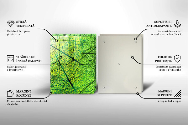 Skärbräda glas Blad vener natur