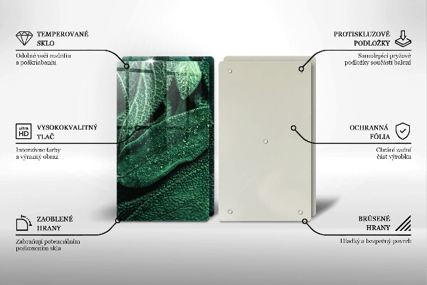 Skärbräda glas Blad av växten