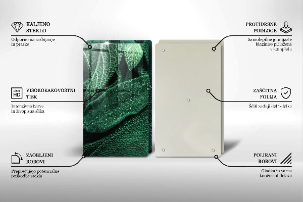 Skärbräda glas Blad av växten