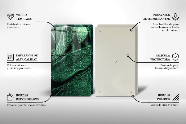 Skärbräda glas Blad av växten