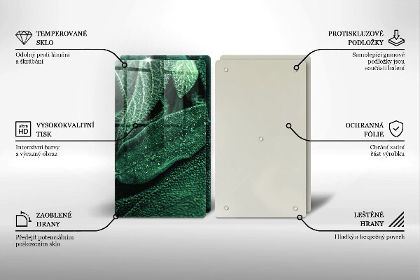 Skärbräda glas Blad av växten