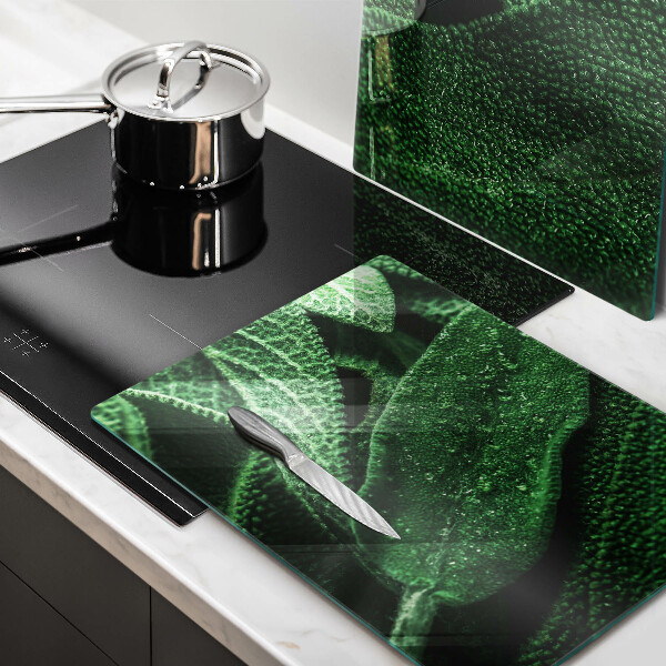 Skärbräda glas Blad av växten