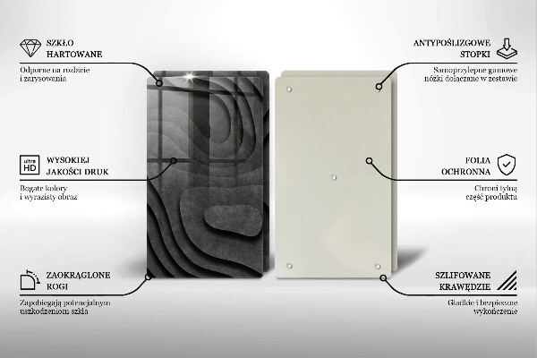 Skärbräda glas 3D stenformer