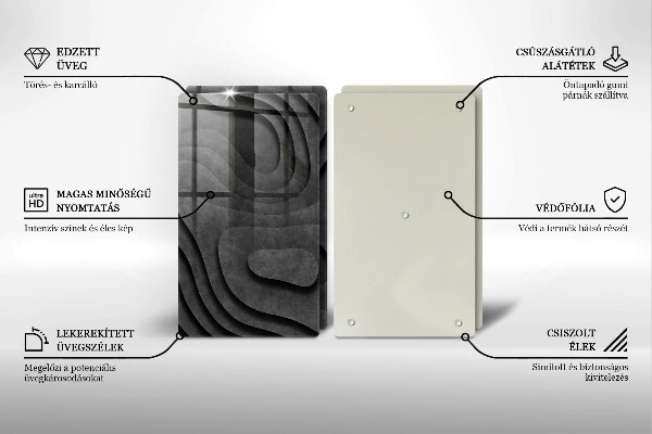 Skärbräda glas 3D stenformer
