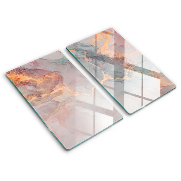 Skärbräda glas Marmor med guld