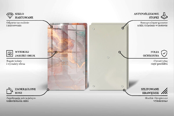 Skärbräda glas Marmor med guld