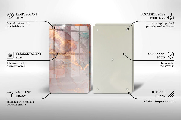 Skärbräda glas Marmor med guld