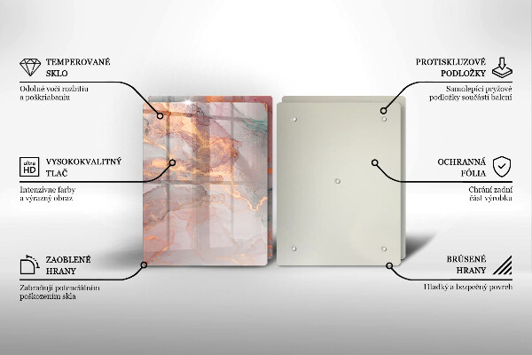 Skärbräda glas Marmor med guld