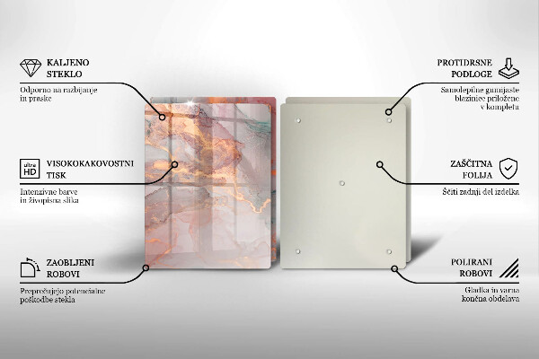 Skärbräda glas Marmor med guld