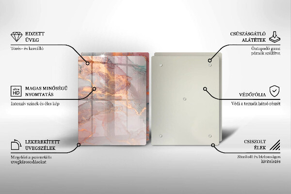 Skärbräda glas Marmor med guld