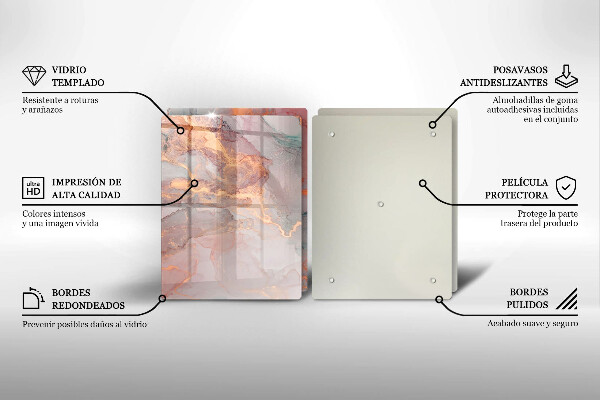 Skärbräda glas Marmor med guld
