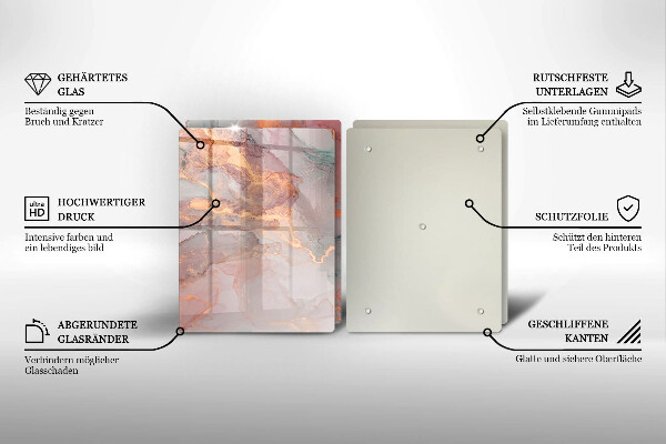 Skärbräda glas Marmor med guld