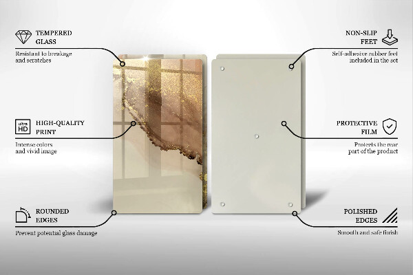 Skärbräda glas Abstraktion guld