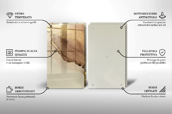 Skärbräda glas Abstraktion guld