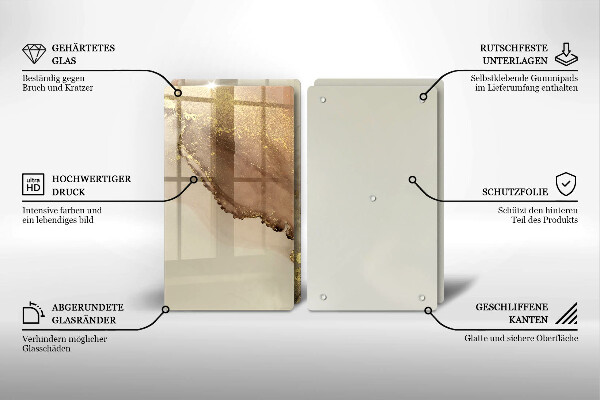 Skärbräda glas Abstraktion guld