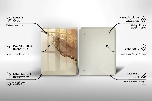 Skärbräda glas Abstraktion guld